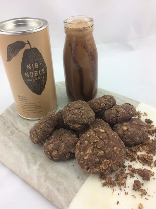 Easy Organic Vegan Rolled Oat Cacao Cookies